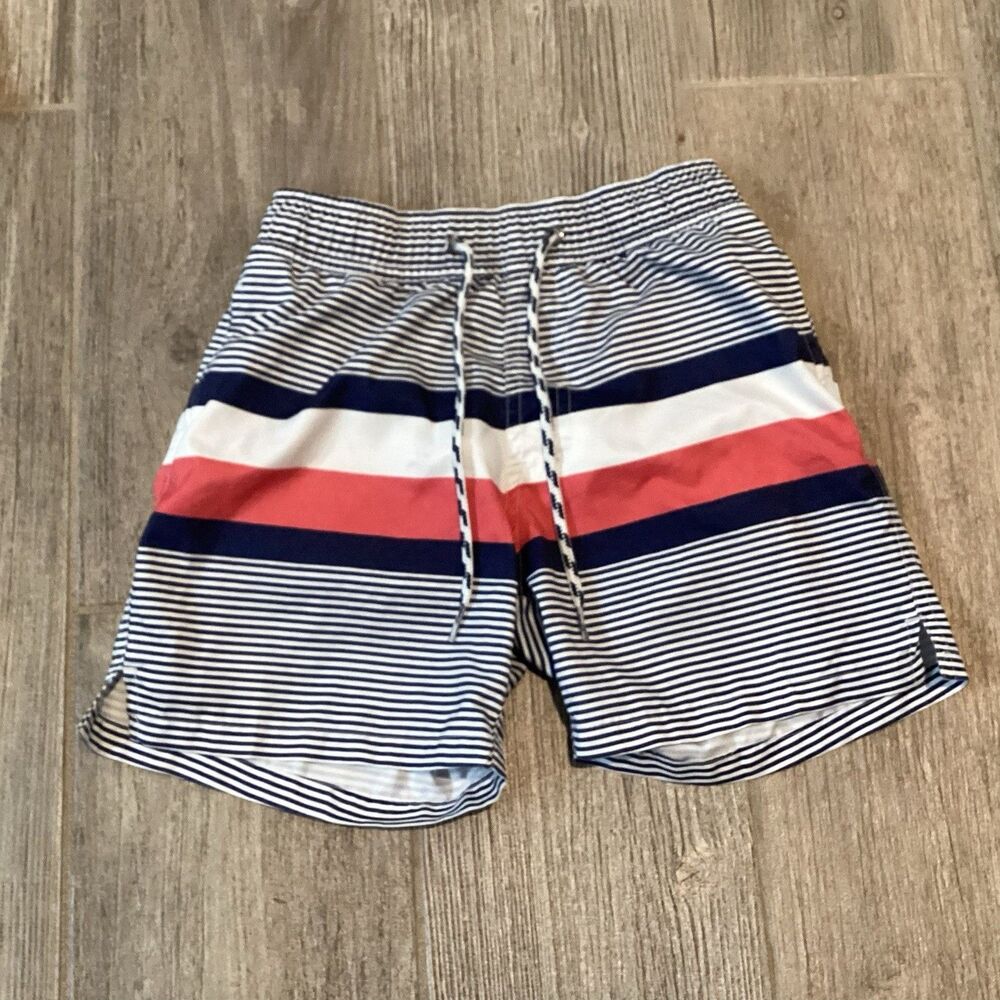 Snapper Rock Boys 8 Red White Blue Stripes Volley Style Board Shorts Swim